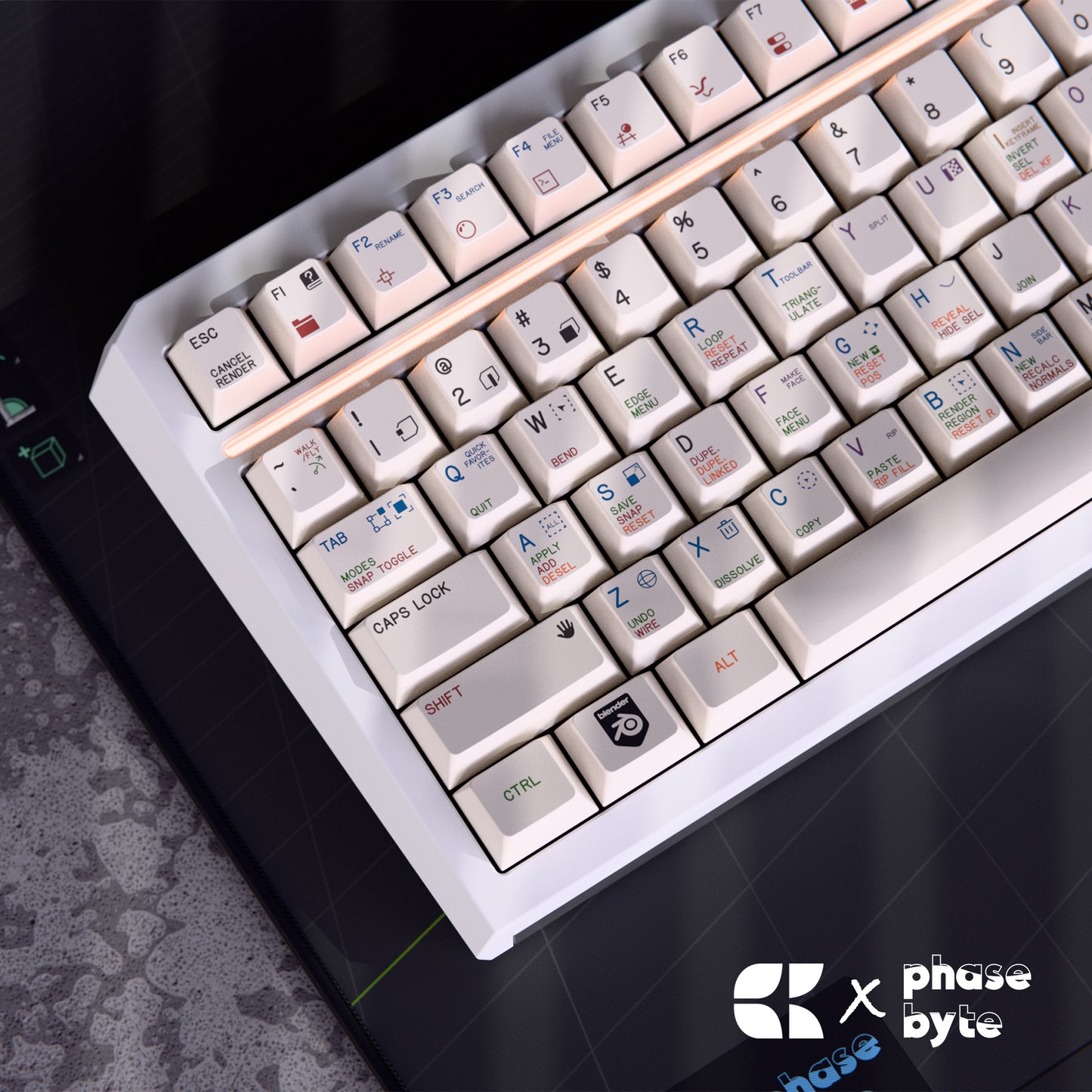 [PRE-ORDER] Blender Keycaps - Bees.Keys X PhaseByte